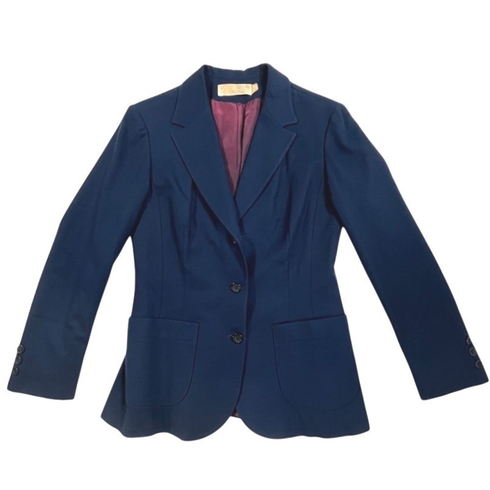 Pendleton Vintage 80s Virgin Wool Blazer Navy Tailored Preppy Jacket Sz 10